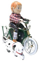 Collectible Tin Boy on Bike With Dog Toy
