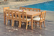 9-Piece Outdoor Teak Dining Set: 122" Ext Rectangle Table, 8 Osbo Armless Chairs