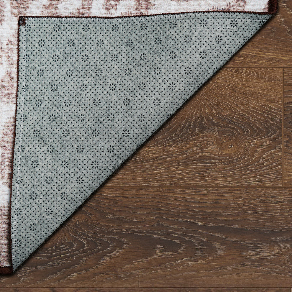 My Magic Carpet Washable Rug Miya Leopard Brown, 3' X 5'