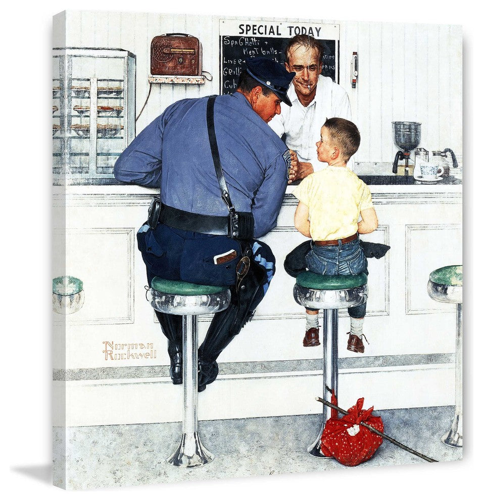 "Runaway" Painting Print on Canvas by Norman Rockwell