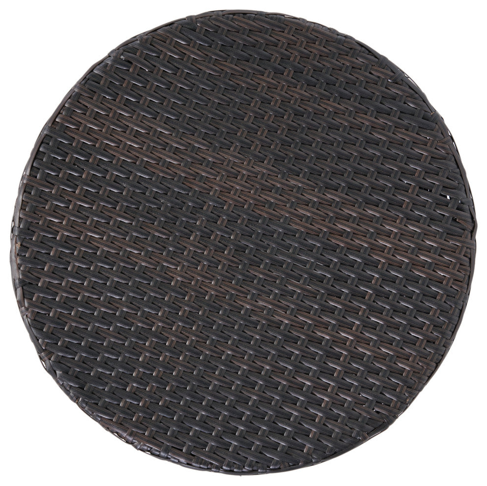 GDF Studio Kavala Wicker Outdoor Accent Table, Brown