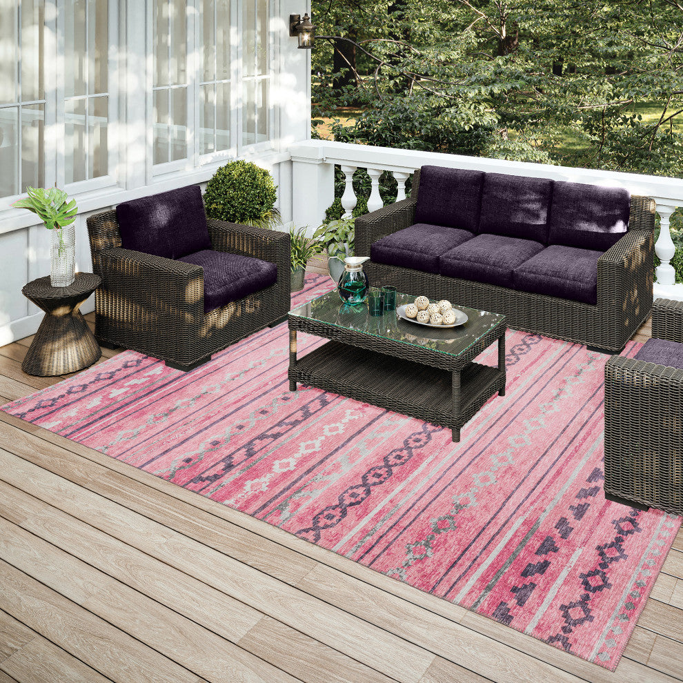 Indoor/Outdoor Sedona SN10 Blush Machine Washable 5' x 7'6" Rug