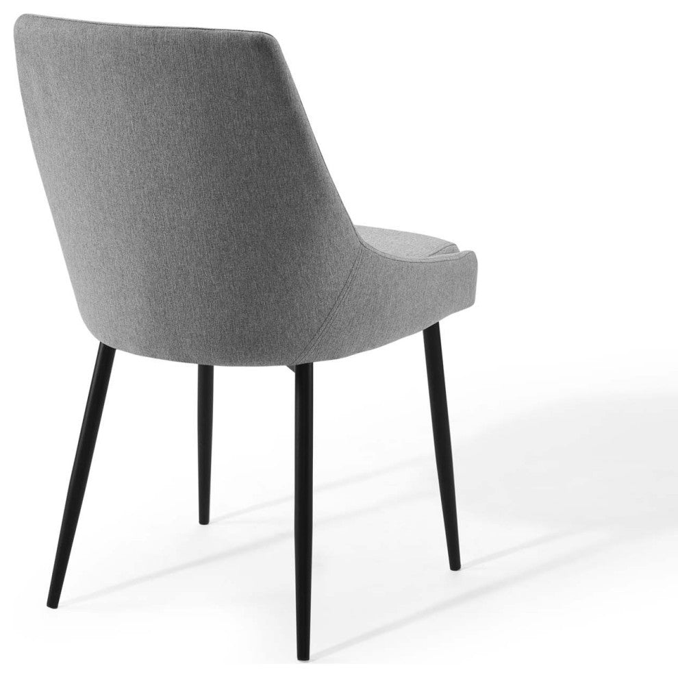 Viscount Upholstered Fabric Dining Chairs - Set of 2 EEI-3809-BLK-LGR