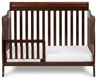 Baby Mile Eve 4-in-1 Convertible Crib With Guardrail, Espresso