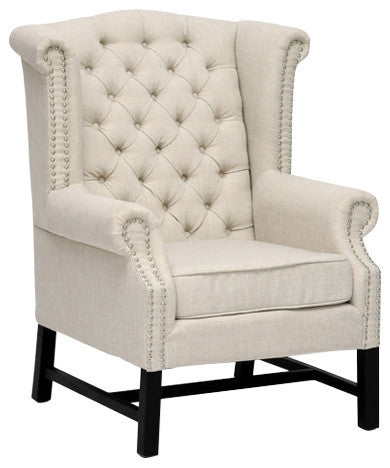Sussex Beige Linen Club Chair