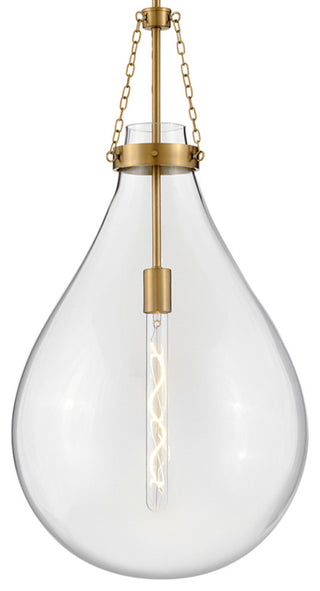 Hinkley Eloise 31.25" Pendant Light, Lacquered Brass + Clear Glass