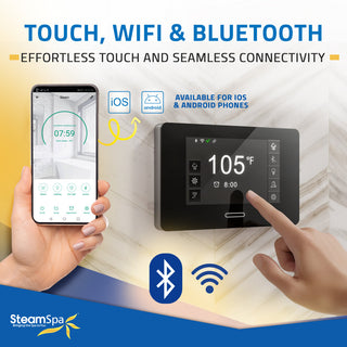 Black Series Wifi/Bluetooth 4.5kW QuickStart Steam Bath Set, Polished Chrome