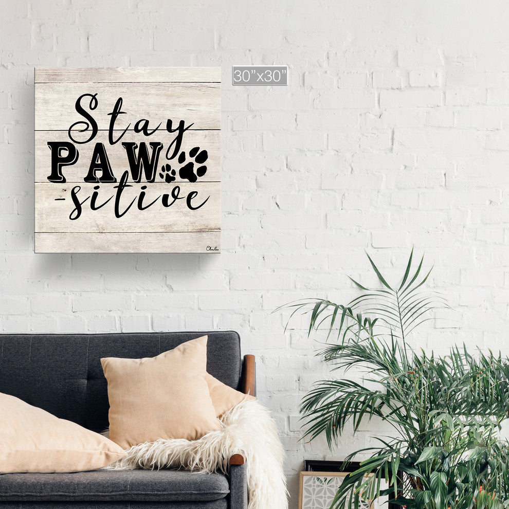 Ready2HangArt 'PAWsitive' Wrapped Canvas Animal Wall Art, 30"x30"