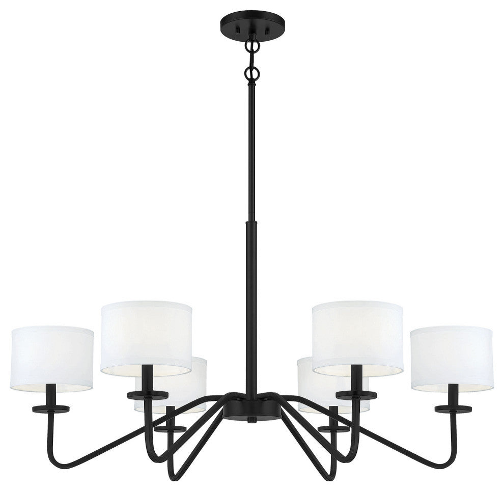 6-Light Chandelier, Matte Black