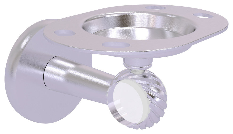 Clearview Tumbler and Toothbrush Holder with Twisted Accents, Satin Chrome