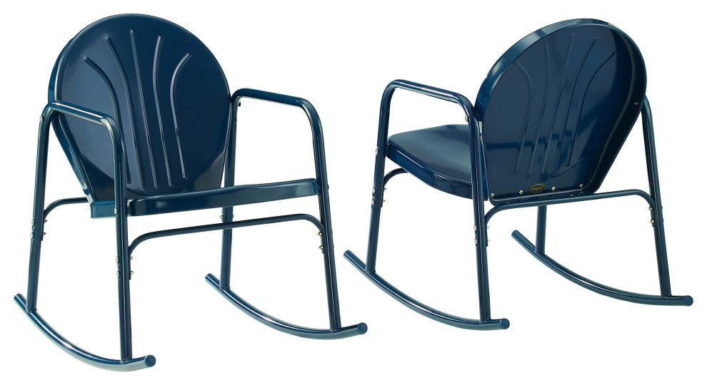 Griffith 2-Piece Outdoor Rocking Chair Set, Navy Gloss