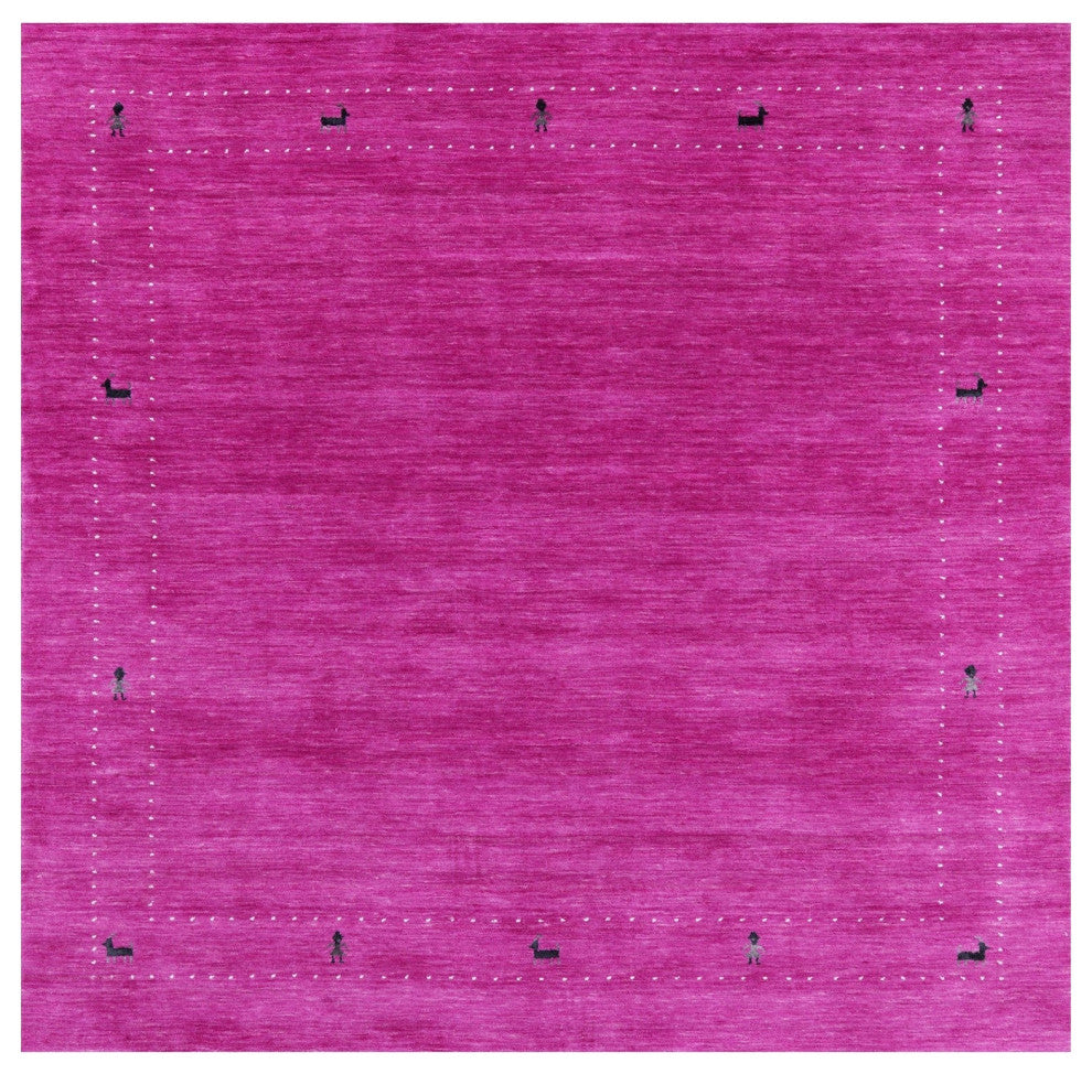 6' Square Persian Gabbeh Handmade Rug - Q15051