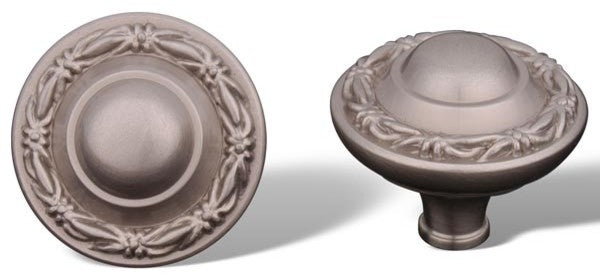 Pewter RKI Small Deco-Leaf Edge Knob, RKICK761P