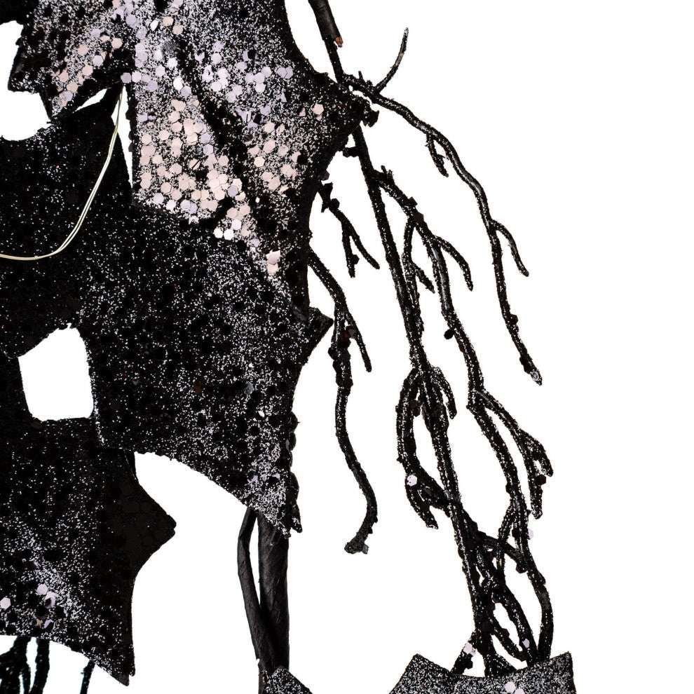 Lighted Halloween Bat Garland and Wreath, Swirling Pattern