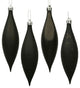 8 Piece Black Shatterproof 4-Finish Finial Drop Christmas Ornament 5.5"