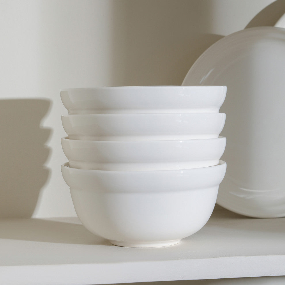 Stone Lain Virtuo Porcelain Bowl Set of 4, White