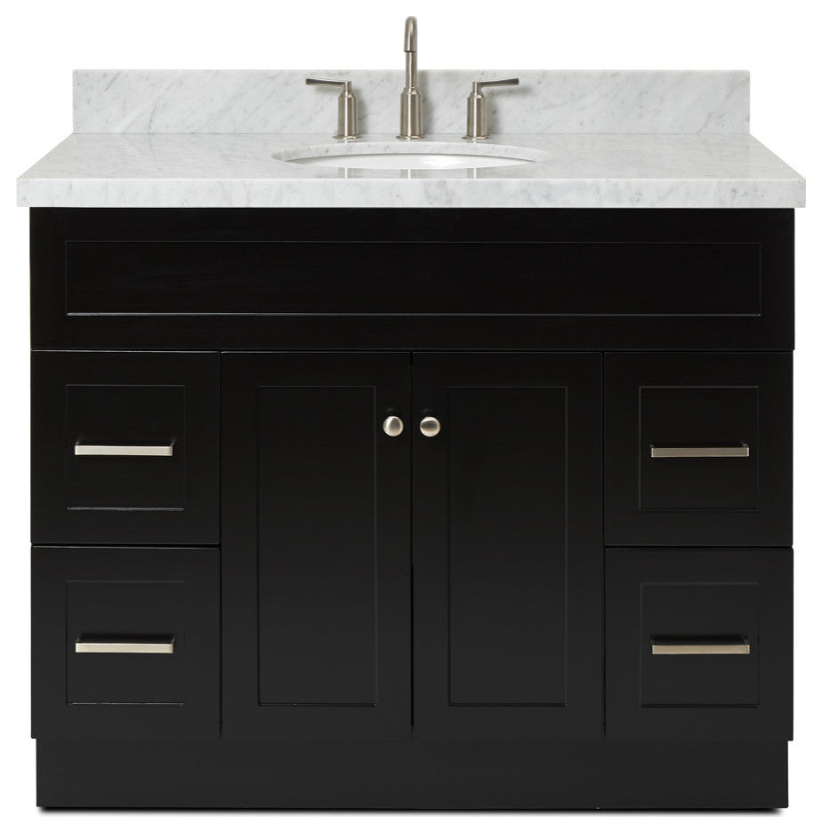 Ariel Hamlet 43" Oval Sink Bath Vanity, 1.5" Carrara Marble
