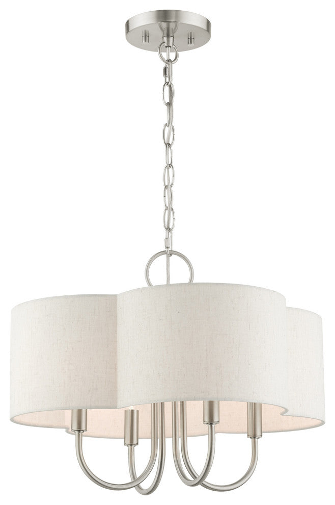 Brushed Nickel French Country, Floral, Transitional, Chandelier