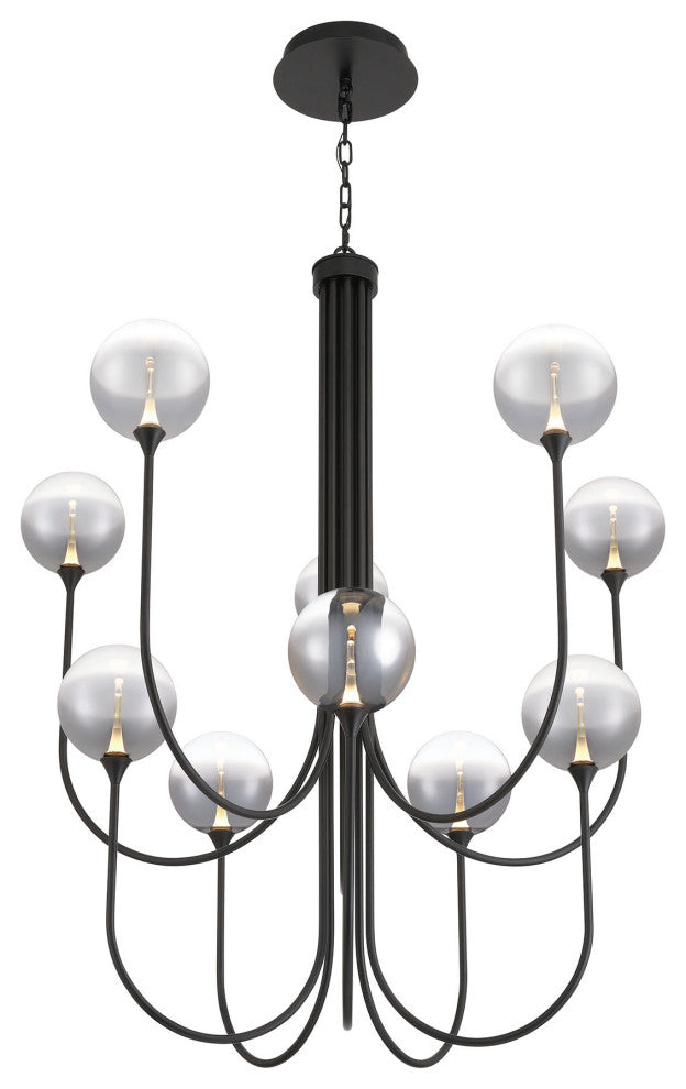 Iissa 10L 40" Black Smoke Chandelier