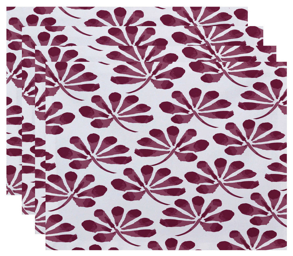 Ina, Floral Print Placemat, Purple