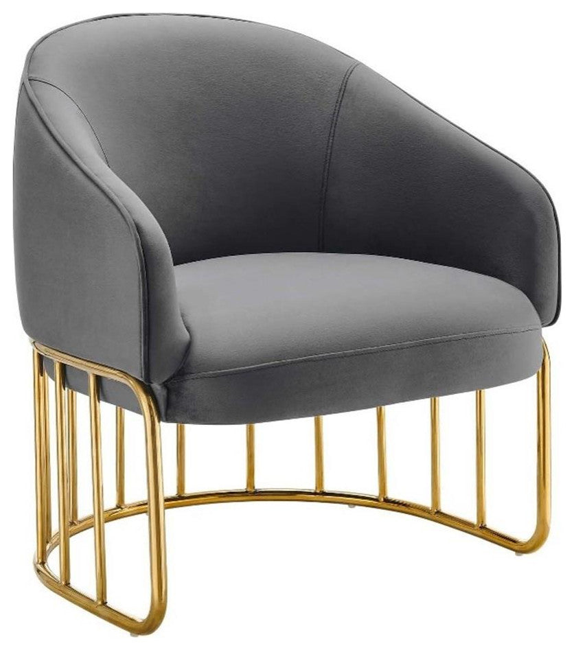 Legacy Performance Velvet Armchair, Gray