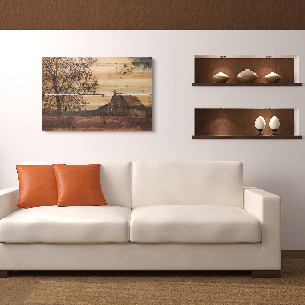 "Erstwhile Barn 3 & 4" Wood Wall Art Giclee Printed on Solid Fir Wood Planks