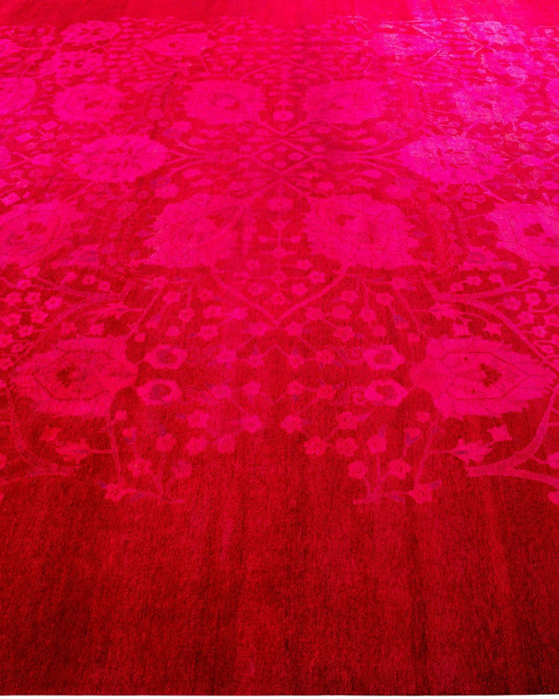 Overdyed, One-of-a-Kind Hand-Knotted Area Rug Pink, 10'2"x13'6"