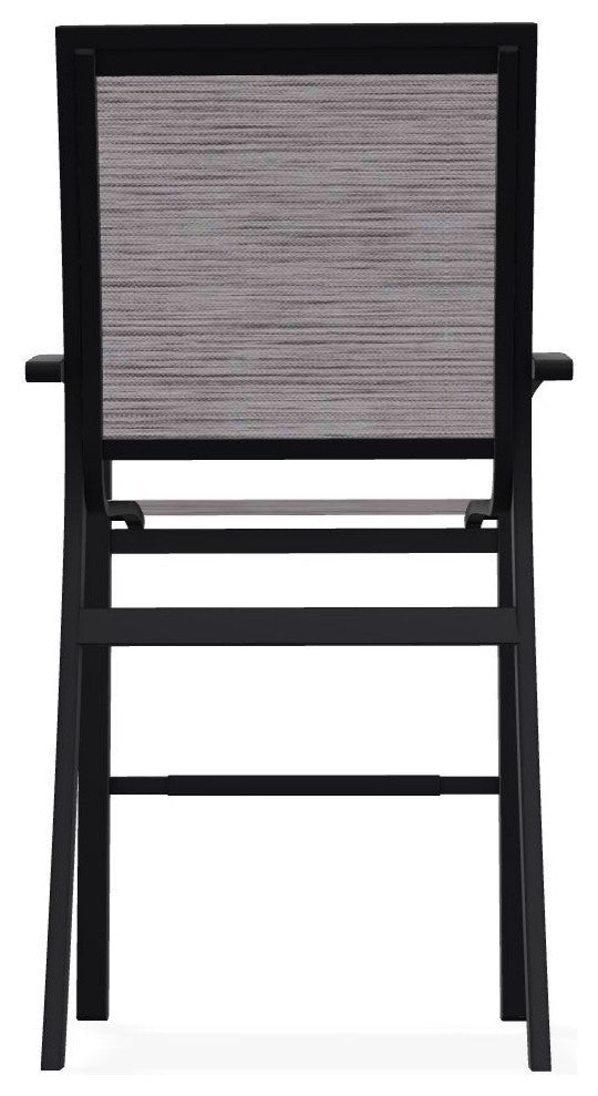 Kendall Sling Bar Height Stackable Outdoor Stool, Fossil/Black