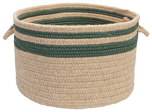 Colonial Mills Basket Cabin Stripe Storage Myrtle Green Round