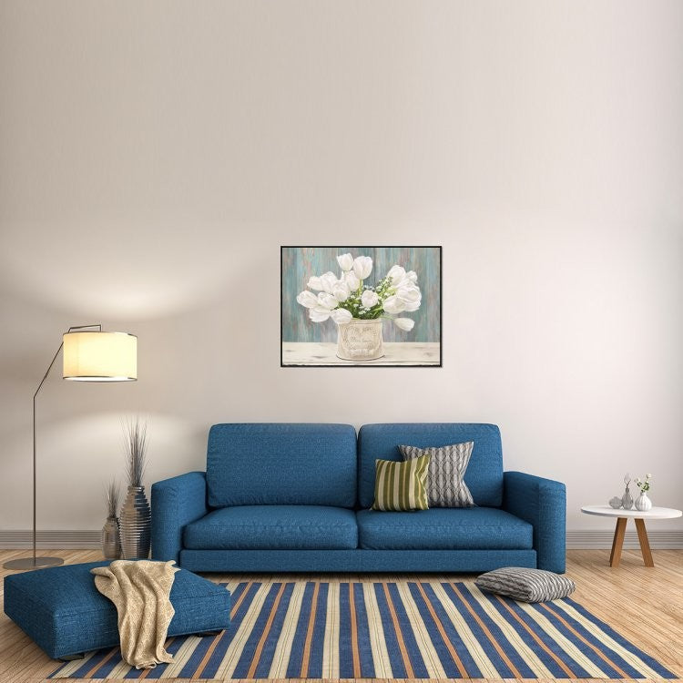 "Country Bouquet" Framed Canvas Giclee by Remy Dellal, 41x31"