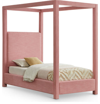 Emerson Upholstered Bed, Pink, Twin, Linen Textured Fabric