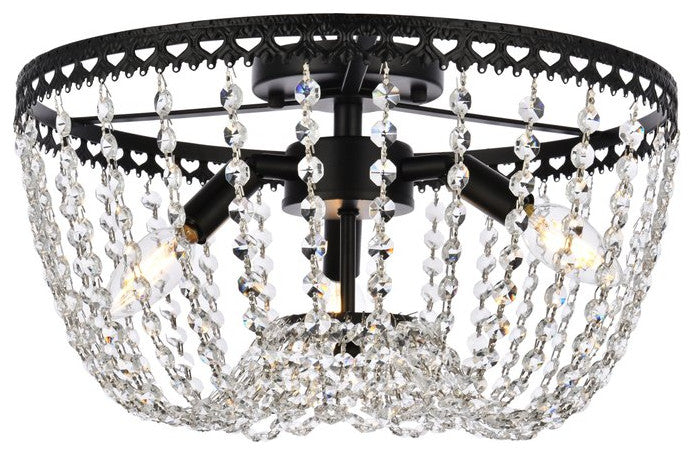 Kaine 16" Flush Mount, Black