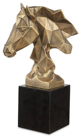 Uttermost 18185 Chiseled Horse Bust 13-1/4" Tall Marble and Resin - Black /