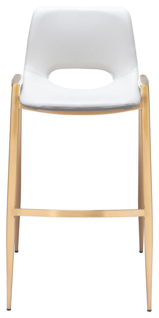 Desi Barstool (Set of 2) White & Gold