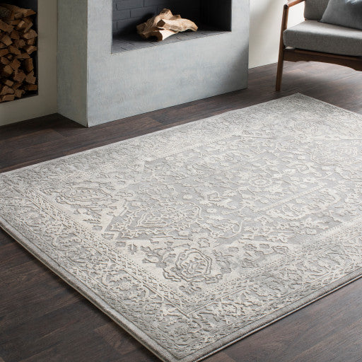 Surya Tibetan TBT-2300 9'x12'4" Rug, Ivory/Khaki/Medium Gray