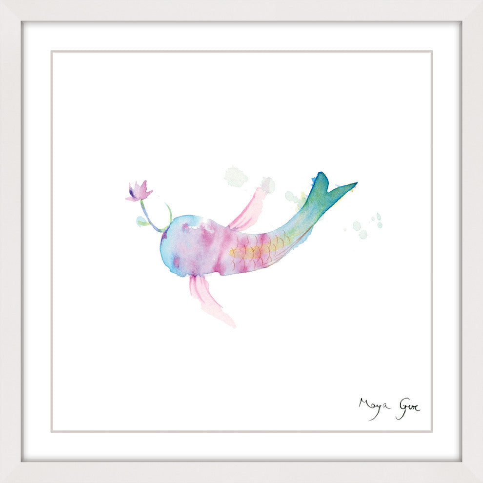 Marmont Hill, "Watercolor Fish" by Maya Gur Framed Painting Print, 18x18