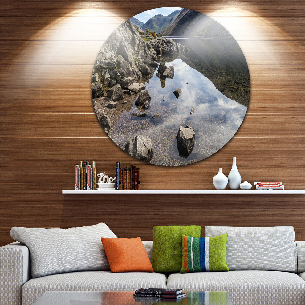 Stunning Wast Water Reflection, Landscape Disc Metal Artwork, 23"