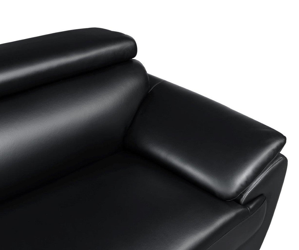 Nestore Premium Genuine Leather Match Sofa Black