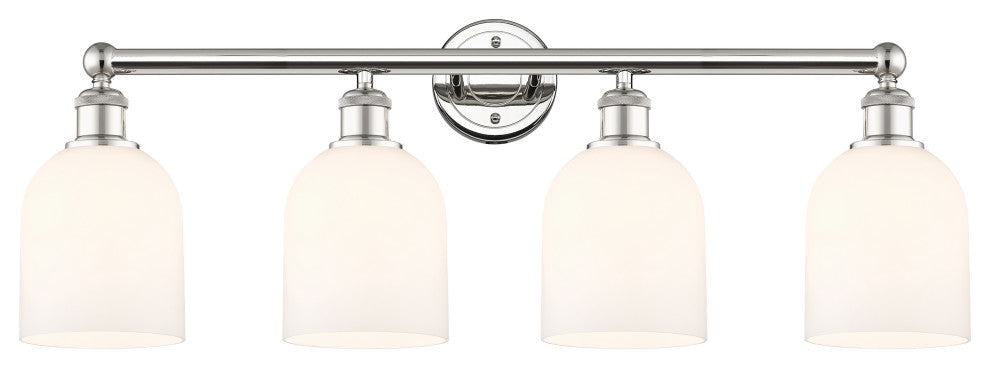 Edison-Bella 4-Light 33" Bath Vanity Light, Polished Nickel, Gloss White
