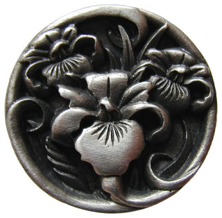 River-Iris Knob, Antique-Style Pewter