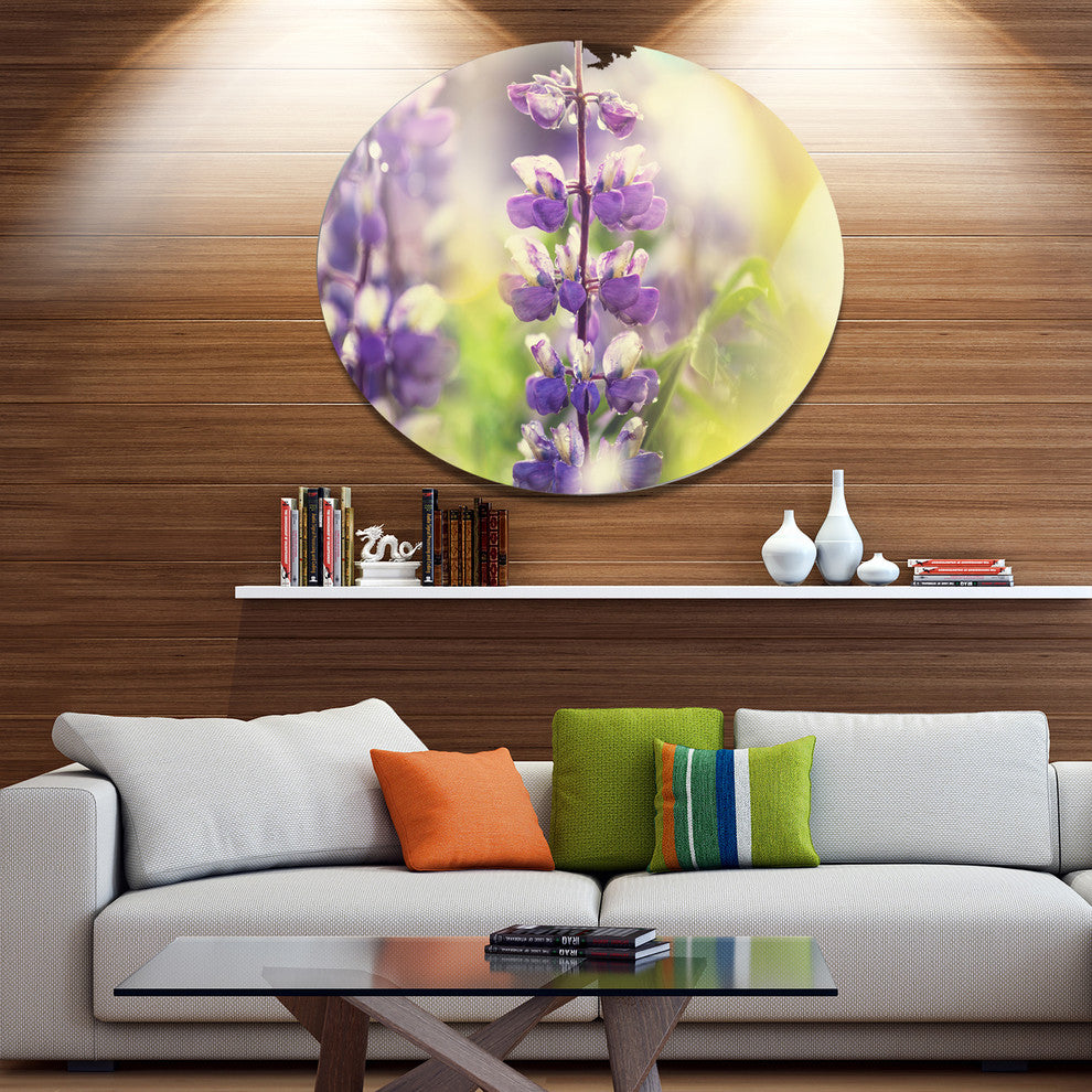 Beautiful Close-Up Of Blue Lupin Flowers, Flower Round Wall Art, 23"