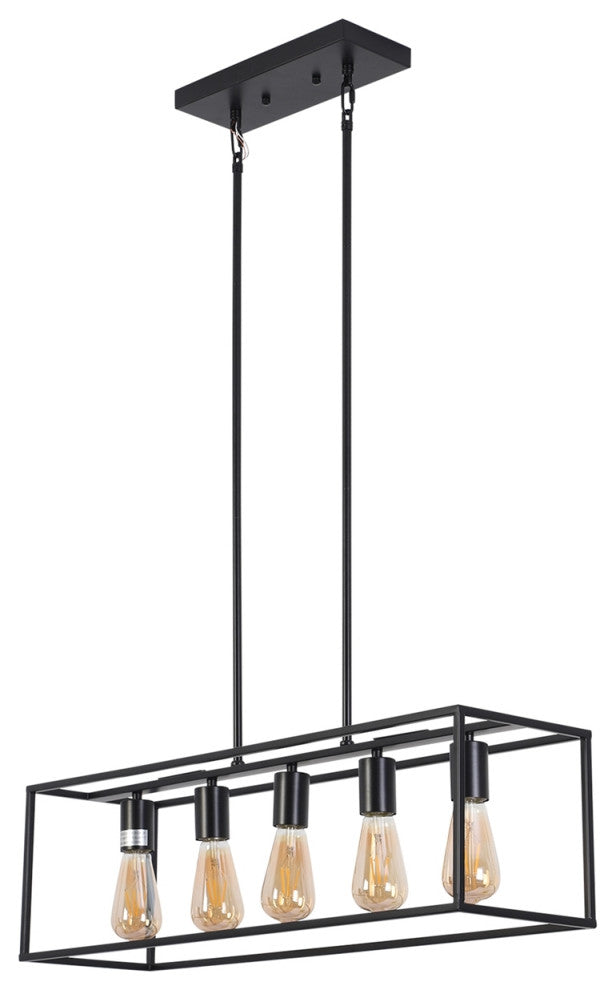 CHLOE Lighting CH6D801BK33-DP5 IRONCLAD Industrial 5 Light Matt Black Pendant