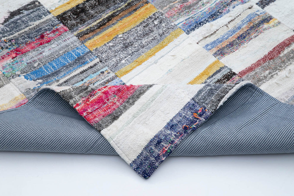 Rug N Carpet - Handmade Turkish 6' 10'' x 9' 11'' Rustic Patchwork Kilim Rug