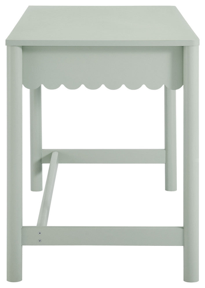 Emmeline 1-Drawer Scallop Writing Desk, Sage