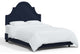 High Arched Bed With Border, Velvet Ink, California King