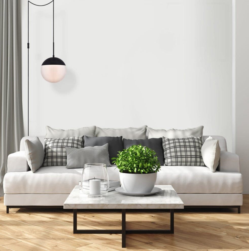 Elegant Lighting LDPG6032 Eclipse 10"W Plug-In Mini Pendant - Black