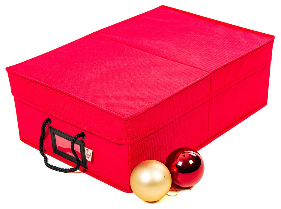 48" 3" Christmas Ornament Storage Box With Dividers