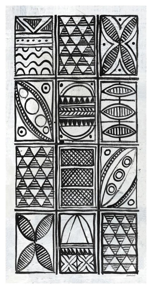 "Patterns of the Amazon VI BW" Digital Paper Print by Kathrine Lovell, 14"x26"