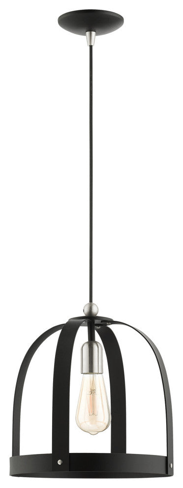 Textured Black Mid Century Modern, Industrial, Vintage, Rustic Pendant