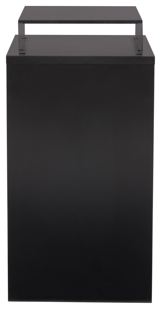 3 Drawer Locking Metal File Cabinet With Top Shelf, Black